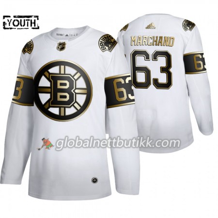 Boston Bruins Hockeydrakt Brad Marchand 63 Adidas 2019-2020 Golden Edition Hvit Authentic - Barn